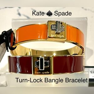 Kate Spade CHOOSE COLOR RP$139 NWT Turn-Lock Bangle Bracelet Orange or Burgundy